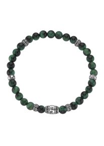 Armband "Armband mit gr&uuml;nem Tigerauge oder Muschelkern-Perlen, Silber 925", gr&uuml;n, Giorgio Martello MILANO, Armb&auml;nder, Herren, Silber 925 (Sterlingsilber), Armband