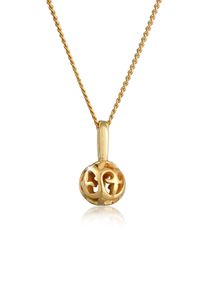 Kette mit Anh&auml;nger Elli Premium "Halskette Ornament Kugel Romantisch Stilvoll 585 Gelbgold" Gr. 45, gold, Halsketten, Damen, ohne Stein, Gelbgold 585, Kette mit Anh&auml;nger