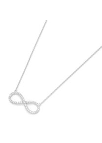 Collier "Collier Infinity (Unendlichkeit) mit Zirkonia Steinen, Silber 925", silber, Giorgio Martello MILANO, Halsketten, Damen, Silber 925 (Sterlingsilber), Collier