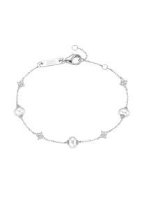 Armband "Armband S&uuml;&szlig;wasser-Perlen und Zirkonia, Silber 925", silber, Giorgio Martello MILANO, Armb&auml;nder, Damen, Silber 925 (Sterlingsilber), Armband