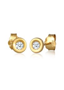 Paar Ohrstecker Elli DIAMONDS "Ohrringe Klassisch Solit&auml;r Diamant (0.12 ct.) 585 Gelbgold", wei&szlig;, Ohrringe, Damen, P1 = bei 10-facher Vergr&ouml;&szlig;erung erkennbare Einschl&uuml;sse mit Diamanten, Gelbgold 585, Paar Ohrstecker