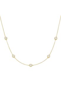 Goldkette Luigi Merano "Collier Ankerkette mit Zirkonia, Gold 375", gold, Halsketten, Damen, Gelbgold 375, Goldkette