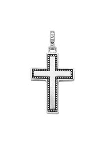 Kreuzanh&auml;nger "Anh&auml;nger Kreuz, Rand mit Kugeloptik, Silber 925", silber, Giorgio Martello MILANO, Charms, Damen, Silber 925 (Sterlingsilber), Kreuzanh&auml;nger