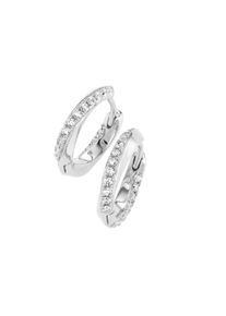Paar Creolen "Creolen mit wei&szlig;en Zirkonia, Silber 925", silber, Giorgio Martello MILANO, Ohrringe, Damen, Silber 925 (Sterlingsilber), Paar Creolen