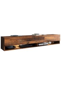 P & B Lowboard, Alteiche, Kunststoff, kaltwei&szlig;, 180x30x32 cm, Fsc, Made in EU, stehend, h&auml;ngend, Beleuchtung, in verschiedenen Holzdekoren erh&auml;ltlich, Wohnzimmer, TV M&ouml;bel, Lowboards, Lowboards stehend