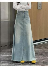 Women's High Waist Pleated Denim Skort with Built-in Shorts Vintage Wash A-Line Mini Skirt 2 Colors