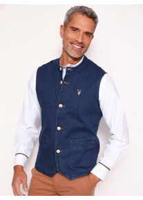 Herren Trachtenweste mit Stehkragen in dark blue ,Gr&ouml;&szlig;e 46, WITT, 99% Baumwolle, 1% Elasthan