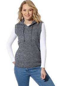 Dames Slip-over met capuchon marine/champagne gem&ecirc;leerd Maat 42