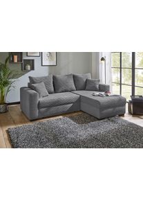 Jockenh&ouml;fer Ecksofa JOCKENH&Ouml;FER GRUPPE "Elmau L-Form, B: 235 cm", grau, B:235cm T:90cm, Korpus: 100% Polyester;Kissen: 100% Polyester, Sofas, Ecksofa, mit Bettfunktion, Bettkasten & 2 Zierkissen