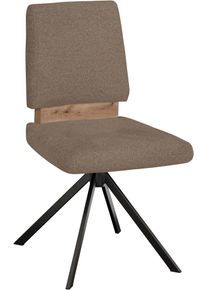 Drehstuhl MASSIVLINE & MORE "Br&uuml;gge 301", mittelbraun, schwarz, mittelbraun, B:48cm H:92cm T:59,5cm, Holzwerkstoff, Metall, Stoff, St&uuml;hle, Drehstuhl