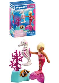 Konstruktions-Spielset Playmobil "Meerjungfrau mit Seepferdchen (72109), Fantasy & Magic", bunt, Spielbausteine, Kinder, Kunststoff, Konstruktions-Spielset