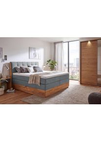 Boxspringbett OTTO HOME "Alleea, Doppelbett, Polsterbett, Federkernbett, Komforbett, 160/180 cm", grau, B:165cm L:210cm, 100% PES, Komplettbetten, Boxspringbett, inkl. Topper, zwei Bettk&auml;sten, Taschen-Federkernmatratze, H&auml;rtegrad 3