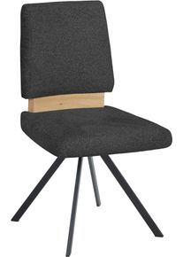 Esszimmerstuhl MASSIVLINE & MORE "Br&uuml;gge 300", grau (anthrazit, schwarz, anthrazit), B:48cm H:92cm T:59,5cm, Holzwerkstoff, Metall, Stoff, St&uuml;hle, Esszimmerstuhl