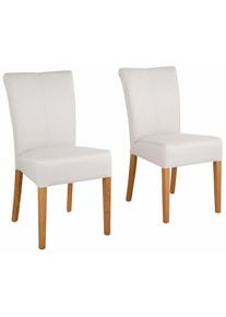 4-Fu&szlig;stuhl Home Affaire "Queen Polsterstuhl", beige (beige, eichefarben), B:47cm H:93cm T:64cm, Massivholz, St&uuml;hle, 4-Fu&szlig;stuhl, verschiedene Bez&uuml;ge, Gestell Massivholz