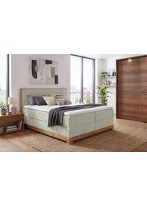 Boxbett OTTO HOME "Fennor, Doppelbett, Polsterbett, Federkernbett, Komforbett, 160/180 cm", beige, B:166cm L:213cm, 100% PES, Komplettbetten, Boxbett, Boxbett: 5-Z-Taschenfederkern im Unterbau, H&auml;rtegrad 3, inkl. Topper