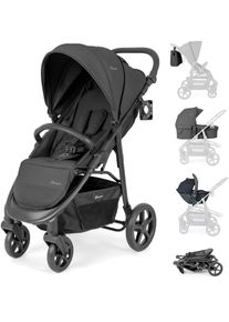 Kombi-Kinderwagen BABYGO "Evolution", Baby, schwarz, Aluminium, Stahl, Kinderwagen Kombi-Kinderwagen, mit Babywanne, Babyschale, Wickeltasche und Sportsitz