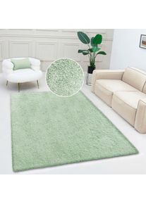 Teppich OTTO HOME "Desner, Hochflor Teppiche" Gr. 8, gr&uuml;n, B:300cm H:35mm L:400cm, Kunstfaser, Teppiche, Teppich, Mikrofaser, weich, flauschig, Wohnzimmer, Schlafzimmer, Kinderzimmer