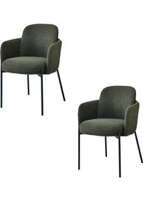 Armlehnstuhl Stolkom "Flora BxHxT 61x84x63 cm", gr&uuml;n, schwarz matt, schwarz matt, gr&uuml;n, B:61cm H:84cm T:63cm, Metall, Polyester, St&uuml;hle, Armlehnstuhl, Breite 61cm, Federkern im Sitz