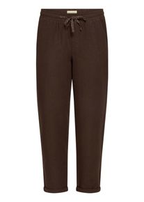 Leinenhose Cartoon "Leinenhose unifarben", Damen, Gr. 44, EURO, braun (dunkelbraun), Obermaterial: 55% Leinen LI. 45% Viskose CV., Hosen Leinenhose