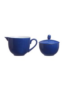Ritzenhoff & Breker Milch- und Zuckerset RITZENHOFF & BREKER "Milchk&auml;nnchen & Zuckerdose Doppio", blau (indigo blau), 2, Porzellan, Geschirr-Sets, Milch- und Zuckerset, Sp&uuml;lmaschinengeeignet