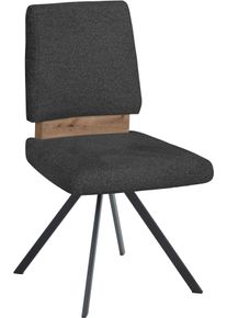 Esszimmerstuhl MASSIVLINE & MORE "Br&uuml;gge 300", anthrazit, schwarz, anthrazit, B:48cm H:92cm T:59,5cm, Holzwerkstoff, Metall, Stoff, St&uuml;hle, Esszimmerstuhl