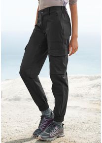 Trekkinghose Vivance ACTIVE, Damen, Gr. 50, N-Gr, schwarz, Obermaterial: 92% Polyamid, 8% Elasthan, unifarben, bequem, Hosen Trekkinghose, sportlicher Cargo Jogger mit praktischen Taschen
