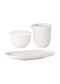 Villeroy & Boch Milch- und Zuckerset VILLEROY & BOCH "Milch- und Zucker-Set Afina wei&szlig;", wei&szlig;, 3, Porzellan, Geschirr-Sets, Milch- und Zuckerset, Sp&uuml;lmaschinengeeignet, Mikrowellenfest