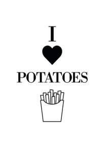 Wanddekoobjekt queence "I LOVE POTATOES", schwarz, B:20cm H:30cm T:0,1cm, Stahl, Wanddekoobjekte, Wanddekoobjekt, Stahlschild, Blechschild, Spruch, Witzig, Wanddeko, retro, 20x30cm