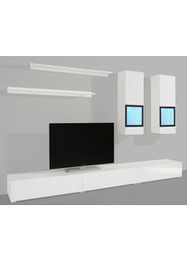 Wohnwand OTTO HOME "Baros", wei&szlig; (wei&szlig;, wei&szlig; hochglanz), B:270cm, Kastenm&ouml;bel-Sets, Wohnwand