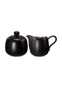 Milch- und Zuckerset Seltmann Weiden "Milch- & Zucker-Set Liberty Velvet Black 260 ml 2er Set schwarz", schwarz, 2, Porzellan, Geschirr-Sets, Milch- und Zuckerset, Sp&uuml;lmaschinenfest, Mikrowellensicher, Ofenfest