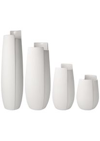 Dekovase Goebel "Vasen Ova 16 cm / 21 cm / 30,5 cm / 36 cm 4er Set wei&szlig;", wei&szlig;, B:2cm H:2cm T:2cm, Vasen, Dekovase, Handw&auml;sche wird empfohlen