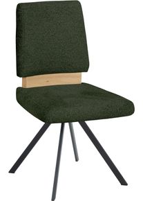 Esszimmerstuhl MASSIVLINE & MORE "Br&uuml;gge 300", gr&uuml;n (khaki, schwarz, khaki), B:48cm H:92cm T:59,5cm, Holzwerkstoff, Metall, Stoff, St&uuml;hle, Esszimmerstuhl