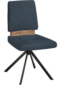 Drehstuhl MASSIVLINE & MORE "Br&uuml;gge 301", blau, schwarz, blau, B:48cm H:92cm T:59,5cm, Holzwerkstoff, Metall, Stoff, St&uuml;hle, Drehstuhl