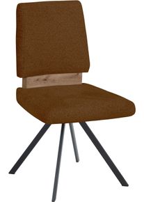 Esszimmerstuhl MASSIVLINE & MORE "Br&uuml;gge 300", rost, schwarz, rost, B:48cm H:92cm T:59,5cm, Holzwerkstoff, Metall, Stoff, St&uuml;hle, Esszimmerstuhl
