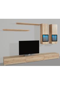 Wohnwand OTTO HOME "Baros", braun (eichefarben san remo), B:270cm, Kastenm&ouml;bel-Sets, Wohnwand