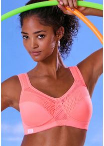 H.I.S. Sport-BH H.I.S, Damen, Gr. 95, Cup E, rosa (neon, orange), Microtouch, Obermaterial: 90% Polyester (COOLMAX), 10% Elasthan, BHs Sport-BH, ohne B&uuml;gel aus schnell trocknendem COOLMAX-Material