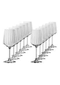 Gl&auml;ser-Set Spiegelau "Rot- und Wei&szlig;weingl&auml;ser Lifestyle 12er Set transparent", bunt (transparent), B:2cm H:2cm, Glas, Trinkgef&auml;&szlig;e, Gl&auml;ser-Set, Sp&uuml;lmaschinenfest