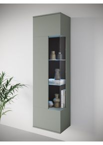 Vitrine OTTO HOME "Kenia, stehend und h&auml;ngend, T&uuml;ranschlag wechselbar", gr&uuml;n (salbei), B:45cm H:161cm T:32cm, FSC-zertifizierter Holzwerkstoff, Schr&auml;nke, Vitrine, Vitrineschrank mit Glast&uuml;ren 160 cm H&ouml;he