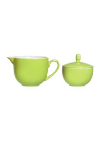Ritzenhoff & Breker Milch- und Zuckerset RITZENHOFF & BREKER "Milchk&auml;nnchen & Zuckerdose Doppio", gr&uuml;n, 2, Porzellan, Geschirr-Sets, Milch- und Zuckerset, Sp&uuml;lmaschinengeeignet