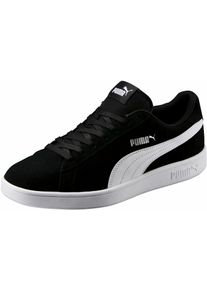 Sneaker Puma "SMASH V2" Gr. 38,5, schwarz-wei&szlig; (Puma schwarz, Puma wei&szlig;, Puma silber), Schuhe, Damen, 38,5, Leder, Sneaker, f&uuml;r vielseitige Aktivit&auml;ten, atmungsaktiv, mit Schn&uuml;rung