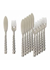 Villeroy & Boch Fischbesteck VILLEROY & BOCH "Fischbesteck Boston 6er Set silber", silber, 12, Essbesteck-Sets, Fischbesteck, Sp&uuml;lmaschinenfest
