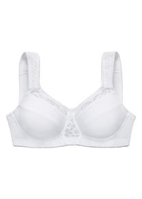 Entlastungs-BH Petite Fleur, Damen, Gr. 85, Cup E, wei&szlig;, Spitze, Obermaterial: 80% Baumwolle, 15% Polyamid, 5% Elasthan, BHs Entlastungs-BH, ohne B&uuml;gel, mit breiten, wattierten Tr&auml;gern
