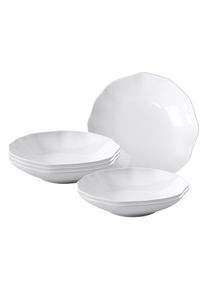 Villeroy & Boch Schale VILLEROY & BOCH "Dessertschalen Pura &oslash; 15,1 cm 6er Set wei&szlig;", wei&szlig;, B:15cm H:3,1cm L:15,1cm T:15,1cm &Oslash;:15,1cm, Sch&uuml;sseln, Schale, Sp&uuml;lmaschinenfest, Mikrowellensicher