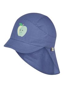 Sonnenhut Sterntaler "Schirmm&uuml;tze mit Nackenschutz Apfel", Kinder, Gr. 53, blau, Obermaterial: 100% Baumwolle CO(Bio). 100% Baumwolle CO(Bio). 100% Baumwolle CO(Bio). 100% Baumwolle CO(Bio). 100% Baumwolle CO(Bio)., H&uuml;te Sonnenhut