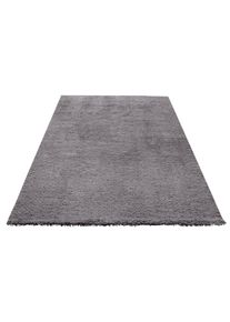Teppich OTTO HOME "Desner, Hochflor Teppiche" Gr. 5, grau, B:200cm H:35mm L:200cm, Kunstfaser, Teppiche, Teppich, Mikrofaser, weich, flauschig, Wohnzimmer, Schlafzimmer, Kinderzimmer