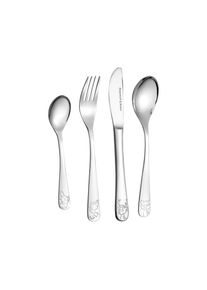 Ritzenhoff & Breker Kinderbesteck RITZENHOFF & BREKER "Kinderbesteck Waldtiere 4er Set silber", silber, 4, Essbesteck-Sets, Kinderbesteck, Ideal f&uuml;r den Alltag, sp&uuml;lmaschinengeeignet