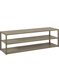 TV-Regal Woood "Teun mit pulverbeschichtetem Metall und offenem Rahmen", beige (klei grau), B:120cm H:40cm T:35cm, Metall, Regale, TV-Regal, Pulverbeschichtetes Metall, Tragkraft Deckplatte 30 kg