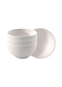 Villeroy & Boch Schale VILLEROY & BOCH "M&uuml;slischalen Manufacture Ice &oslash; 14 cm 4er Set wei&szlig;", wei&szlig;, B:14cm H:7cm L:14cm T:14cm &Oslash;:14cm, Sch&uuml;sseln, Schale, Sp&uuml;lmaschinenfest, Mikrowellensicher