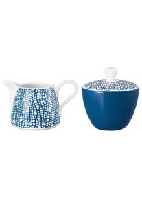 Milch- und Zuckerset Seltmann Weiden "Milch- und Zucker-Set Life Fashion je 260 ml", blau (classic blau), 2, Porzellan, Geschirr-Sets, Milch- und Zuckerset, Sp&uuml;lmaschinengeeignet, Mikrowellenfest, Ofenfest