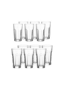 Longdrinkglas Leonardo "Longdrinkgl&auml;ser Rock 24er Set transparent", bunt (transparent), B:2cm H:2cm, Glas, Trinkgef&auml;&szlig;e, Longdrinkglas, Ideal f&uuml;r den Alltag, sp&uuml;lmaschinengeeignet